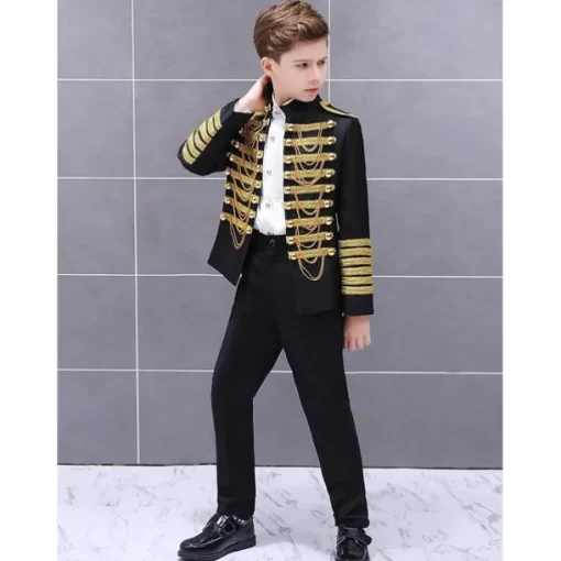 Retro Vintage Rococo Medieval Coat Suit Trousers Circus Jacket Prince Aristocrat Fancy Dress Boys' Birthday Party / Evening Prom Kid's Coat Pants