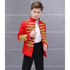 Retro Vintage Rococo Medieval Coat Suit Trousers Circus Jacket Prince Aristocrat Fancy Dress Boys' Birthday Party / Evening Prom Kid's Coat Pants
