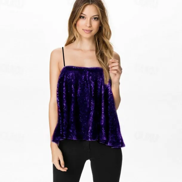 Retro Vintage 1980s Camisole Sequins Fancy Dress Women's Halloween Masquerade Performance Pride Parade Pride Month Adults' Top All Seasons