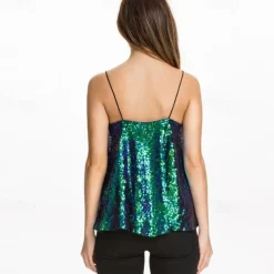 Retro Vintage 1980s Camisole Sequins Fancy Dress Women's Halloween Masquerade Performance Pride Parade Pride Month Adults' Top All Seasons