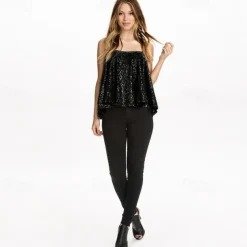 Retro Vintage 1980s Camisole Sequins Fancy Dress Women's Halloween Masquerade Performance Pride Parade Pride Month Adults' Top All Seasons