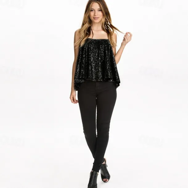 Retro Vintage 1980s Camisole Sequins Fancy Dress Women's Halloween Masquerade Performance Pride Parade Pride Month Adults' Top All Seasons