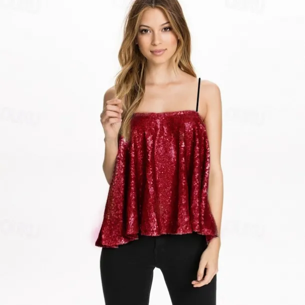 Retro Vintage 1980s Camisole Sequins Fancy Dress Women's Halloween Masquerade Performance Pride Parade Pride Month Adults' Top All Seasons