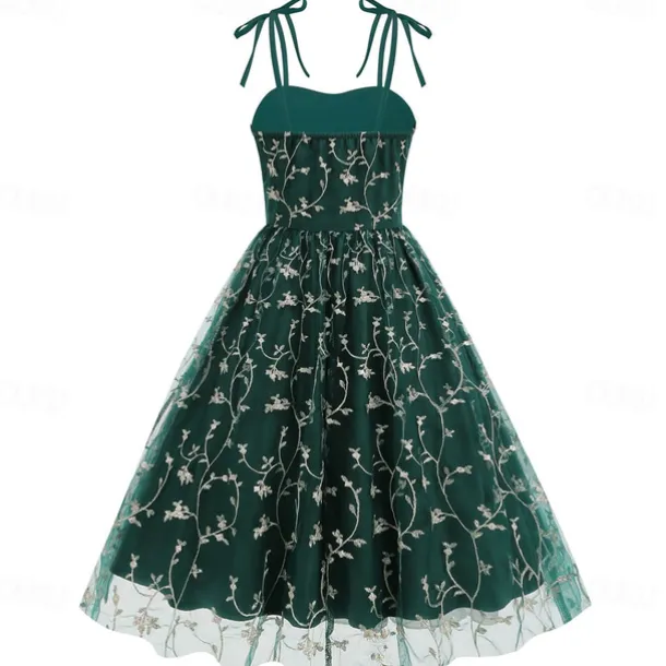 Retro Vintage 1950s Cocktail Dress Dress Flare Dress Embroidered Grid / Plaid Flower / Floral Fancy Dress Women's Masquerade Event / Party Bachelorette Party Festival Adults' Dress Homecoming Dresses