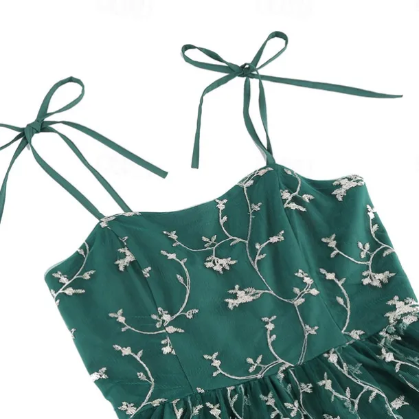 Retro Vintage 1950s Cocktail Dress Dress Flare Dress Embroidered Grid / Plaid Flower / Floral Fancy Dress Women's Masquerade Event / Party Bachelorette Party Festival Adults' Dress Homecoming Dresses