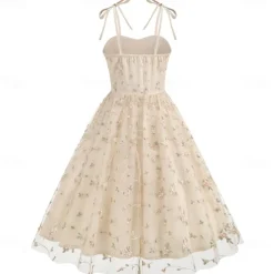Retro Vintage 1950s Cocktail Dress Dress Flare Dress Embroidered Grid / Plaid Flower / Floral Fancy Dress Women's Masquerade Event / Party Bachelorette Party Festival Adults' Dress Homecoming Dresses