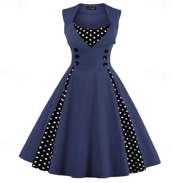 Retro Vintage 1950s Cocktail Dress Dress Flare Dress Polka Dot Skull Fancy Dress Women's Event / Party Bachelorette Party Festival Adults' Dress Homecoming Dresses