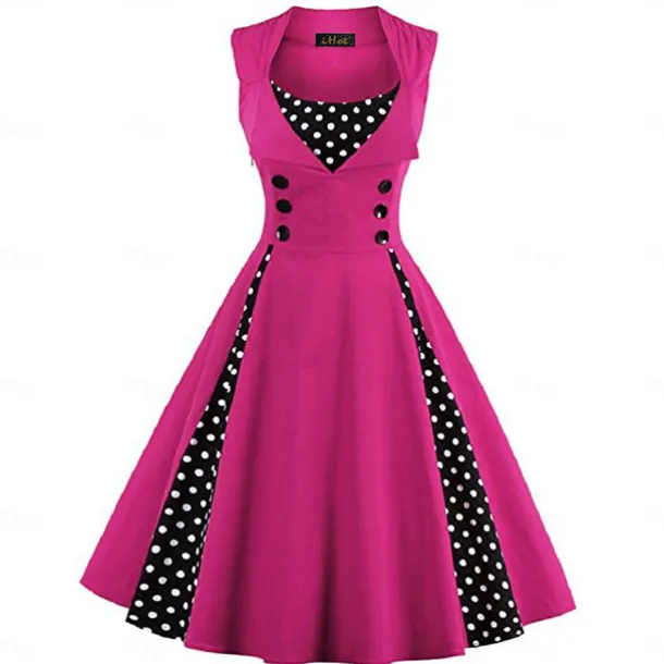 Retro Vintage 1950s Cocktail Dress Dress Flare Dress Polka Dot Skull Fancy Dress Women's Event / Party Bachelorette Party Festival Adults' Dress Homecoming Dresses