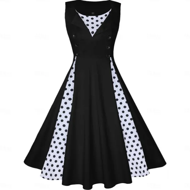 Retro Vintage 1950s Cocktail Dress Dress Flare Dress Polka Dot Skull Fancy Dress Women's Event / Party Bachelorette Party Festival Adults' Dress Homecoming Dresses