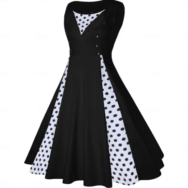 Retro Vintage 1950s Cocktail Dress Dress Flare Dress Polka Dot Skull Fancy Dress Women's Event / Party Bachelorette Party Festival Adults' Dress Homecoming Dresses