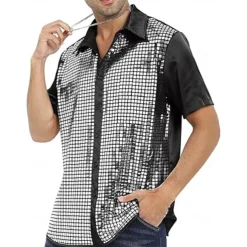 Retro Vintage 1970s Disco Blouse / Shirt Fancy Dress Men's Halloween Carnival Masquerade Performance Party / Evening Stage Adults' Shirt