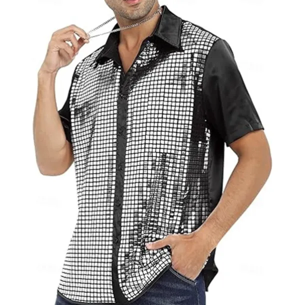 Retro Vintage 1970s Disco Blouse / Shirt Fancy Dress Men's Halloween Carnival Masquerade Performance Party / Evening Stage Adults' Shirt