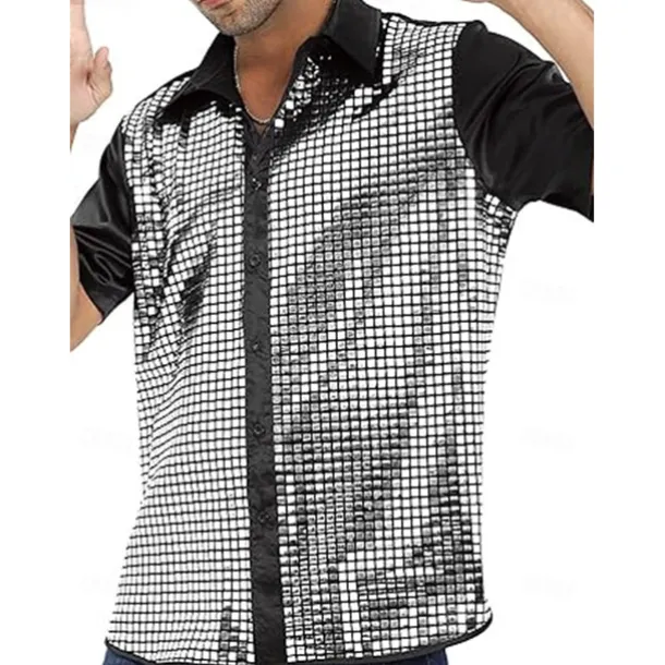 Retro Vintage 1970s Disco Blouse / Shirt Fancy Dress Men's Halloween Carnival Masquerade Performance Party / Evening Stage Adults' Shirt