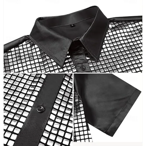 Retro Vintage 1970s Disco Blouse / Shirt Fancy Dress Men's Halloween Carnival Masquerade Performance Party / Evening Stage Adults' Shirt