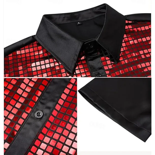 Retro Vintage 1970s Disco Blouse / Shirt Fancy Dress Men's Halloween Carnival Masquerade Performance Party / Evening Stage Adults' Shirt