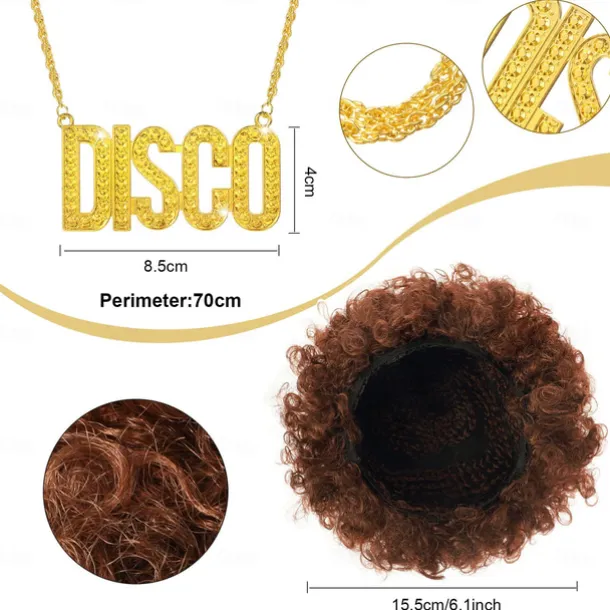 Retro Vintage 1970s Disco Cosplay Costume Outfits Cosplay Fancy Dress Men's Carnival Masquerade Party / Evening Pride Parade Pride Month Adults' Blouse Glasses Neckwear Spring & Summer