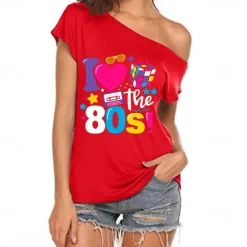 Retro Vintage 1980s Masquerade T-shirt Fancy Dress Women's Halloween Carnival Masquerade Party / Evening Pride Parade Pride Month Adults' T-shirt