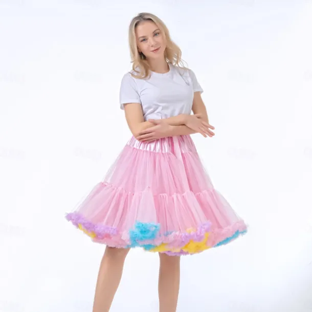 Retro Vintage 1950s Petticoat Hoop Skirt Tutu Under Skirt Princess Fancy Dress Women's Halloween Carnival Masquerade Party / Evening Bachelorette Party Adults Skirts