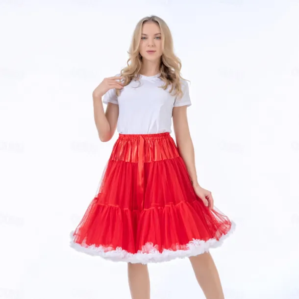 Retro Vintage 1950s Petticoat Hoop Skirt Tutu Under Skirt Princess Fancy Dress Women's Halloween Carnival Masquerade Party / Evening Bachelorette Party Adults Skirts