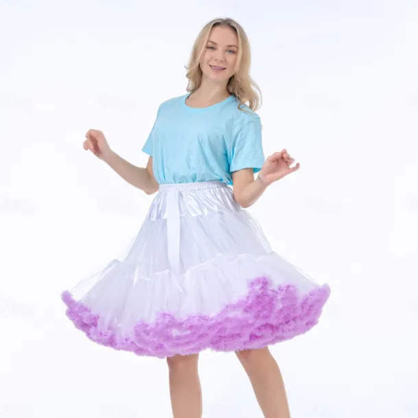 Retro Vintage 1950s Petticoat Hoop Skirt Tutu Under Skirt Princess Fancy Dress Women's Halloween Carnival Masquerade Party / Evening Bachelorette Party Adults Skirts