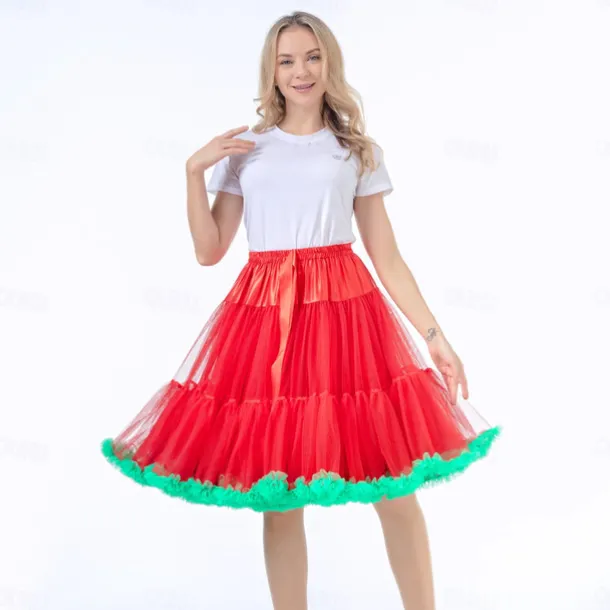 Retro Vintage 1950s Petticoat Hoop Skirt Tutu Under Skirt Princess Fancy Dress Women's Halloween Carnival Masquerade Party / Evening Bachelorette Party Adults Skirts