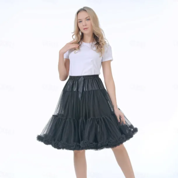 Retro Vintage 1950s Petticoat Hoop Skirt Tutu Under Skirt Princess Fancy Dress Women's Halloween Carnival Masquerade Party / Evening Bachelorette Party Adults Skirts