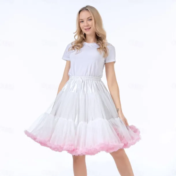 Retro Vintage 1950s Petticoat Hoop Skirt Tutu Under Skirt Princess Fancy Dress Women's Halloween Carnival Masquerade Party / Evening Bachelorette Party Adults Skirts