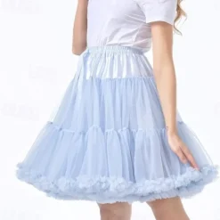 Retro Vintage 1950s Petticoat Hoop Skirt Tutu Under Skirt Tulle Skirt Princess Women's 15.7''/ 21.7'' Halloween Party / Evening Skirts