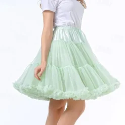 Retro Vintage 1950s Petticoat Hoop Skirt Tutu Under Skirt Tulle Skirt Princess Women's 15.7''/ 21.7'' Halloween Party / Evening Skirts