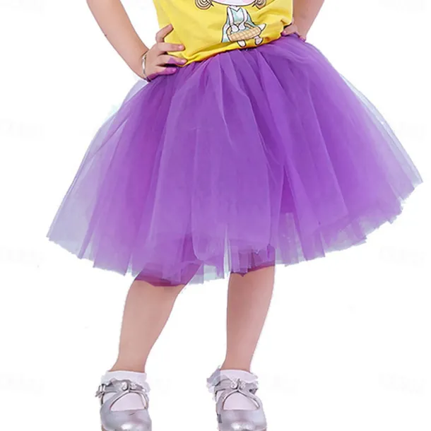 Retro Vintage 1950s Petticoat Hoop Skirt Tutu Under Skirt A-Line Fancy Dress Girls' Masquerade Party Evening Wear Cocktail Party Tea Party Kid's Skirt