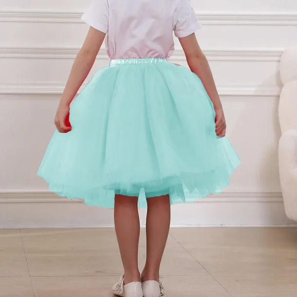 Retro Vintage 1950s Petticoat Hoop Skirt Tutu Under Skirt A-Line Fancy Dress Girls' Masquerade Party Evening Wear Cocktail Party Tea Party Kid's Skirt