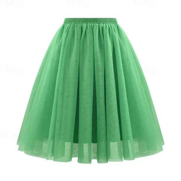 Retro Vintage 1950s Petticoat Hoop Skirt Under Skirt Tulle Skirt A-Line Fancy Dress Women's Masquerade Party Evening Wear Cocktail Party Tea Party Adults' Skirt