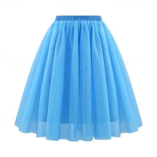 Retro Vintage 1950s Petticoat Hoop Skirt Under Skirt Tulle Skirt A-Line Fancy Dress Women's Masquerade Party Evening Wear Cocktail Party Tea Party Adults' Skirt