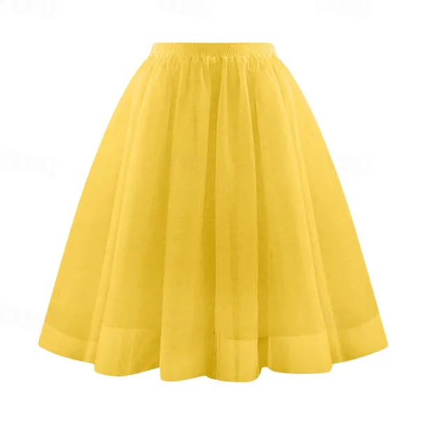 Retro Vintage 1950s Petticoat Hoop Skirt Under Skirt Tulle Skirt A-Line Fancy Dress Women's Masquerade Party Evening Wear Cocktail Party Tea Party Adults' Skirt