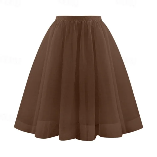 Retro Vintage 1950s Petticoat Hoop Skirt Under Skirt Tulle Skirt A-Line Fancy Dress Women's Masquerade Party Evening Wear Cocktail Party Tea Party Adults' Skirt