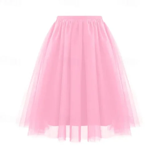 Retro Vintage 1950s Petticoat Hoop Skirt Under Skirt Tulle Skirt A-Line Fancy Dress Women's Masquerade Party Evening Wear Cocktail Party Tea Party Adults' Skirt