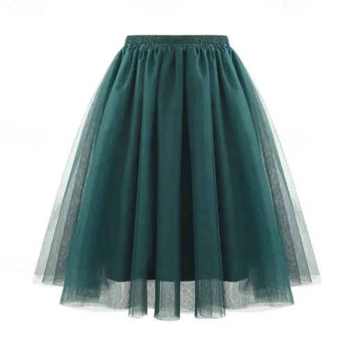 Retro Vintage 1950s Petticoat Hoop Skirt Under Skirt Tulle Skirt A-Line Fancy Dress Women's Masquerade Party Evening Wear Cocktail Party Tea Party Adults' Skirt