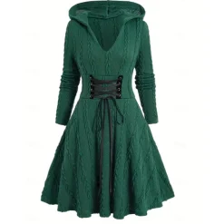 Retro Vintage 1950s Punk & Gothic Dress Knit Dress Flare Dress Fancy Dress Women's Fantasy New Year Party Casual Daily Bachelorette Party Dress