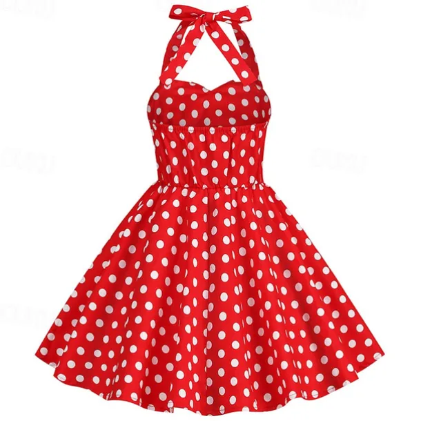 Retro Vintage 1950s Rockabilly Dress Swing Dress Polka Dot Fancy Dress Girls' Carnival Masquerade Daily Wear Bachelorette Party Kid's Dress