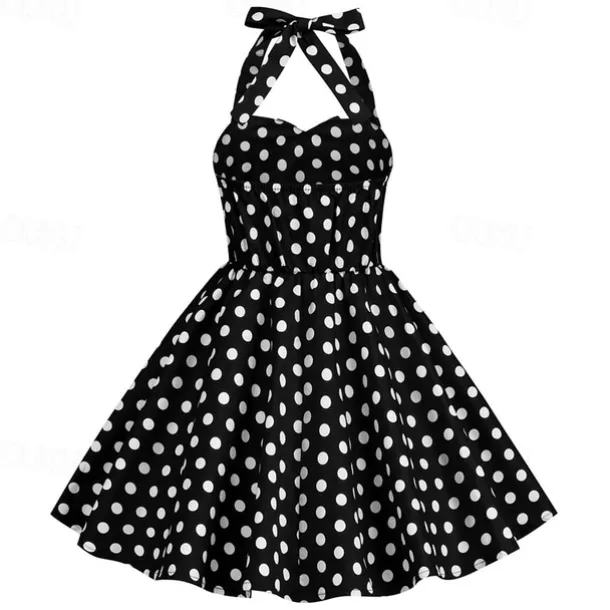Retro Vintage 1950s Rockabilly Dress Swing Dress Polka Dot Fancy Dress Girls' Carnival Masquerade Daily Wear Bachelorette Party Kid's Dress