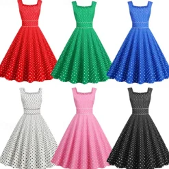 Retro Vintage 1950s Rockabilly Dress Swing Dress Polka Dot Fancy Dress Women's Carnival Masquerade Daily Wear Bachelorette Party Adults' Dress Homecoming Dresses