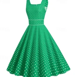 Retro Vintage 1950s Rockabilly Dress Swing Dress Polka Dot Fancy Dress Women's Carnival Masquerade Daily Wear Bachelorette Party Adults' Dress Homecoming Dresses