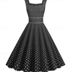 Retro Vintage 1950s Rockabilly Dress Swing Dress Polka Dot Fancy Dress Women's Carnival Masquerade Daily Wear Bachelorette Party Adults' Dress Homecoming Dresses