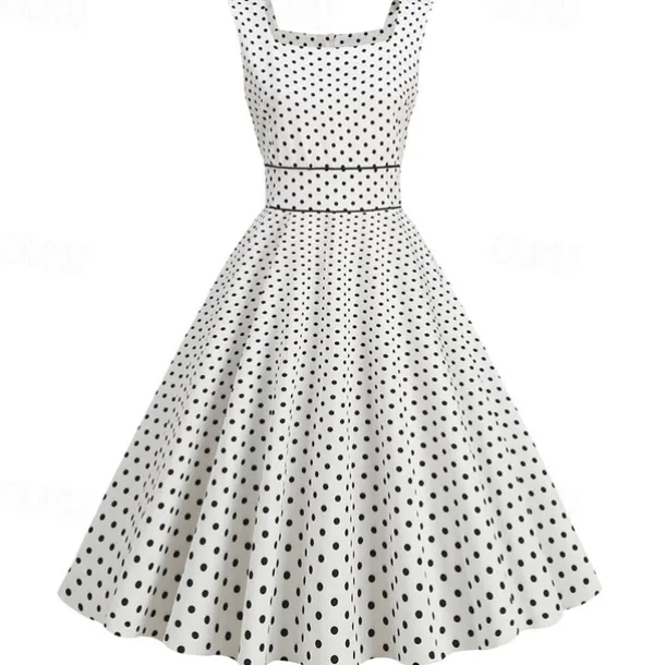 Retro Vintage 1950s Rockabilly Dress Swing Dress Polka Dot Fancy Dress Women's Carnival Masquerade Daily Wear Bachelorette Party Adults' Dress Homecoming Dresses