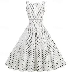 Retro Vintage 1950s Rockabilly Dress Swing Dress Polka Dot Fancy Dress Women's Carnival Masquerade Daily Wear Bachelorette Party Adults' Dress Homecoming Dresses