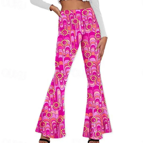 Retro Vintage 1960s 1970s Trousers Bell Bottom Pants Flared Trousers Hippie Fancy Dress Women's Daily Wear Pride Parade Pride Month Adults' Pants
