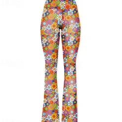 Retro Vintage 1960s 1970s Trousers Bell Bottom Pants Flared Trousers Hippie Fancy Dress Women's Daily Wear Pride Parade Pride Month Adults' Pants