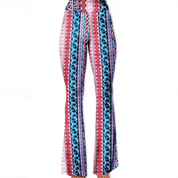 Retro Vintage 1960s 1970s Trousers Bell Bottom Pants Flared Trousers Hippie Fancy Dress Women's Daily Wear Pride Parade Pride Month Adults' Pants