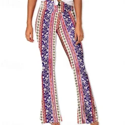 Retro Vintage 1960s 1970s Trousers Bell Bottom Pants Flared Trousers Hippie Fancy Dress Women's Daily Wear Pride Parade Pride Month Adults' Pants