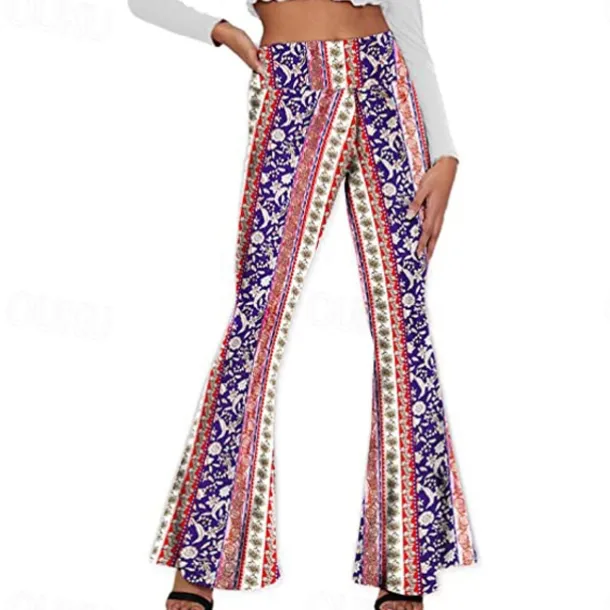 Retro Vintage 1960s 1970s Trousers Bell Bottom Pants Flared Trousers Hippie Fancy Dress Women's Daily Wear Pride Parade Pride Month Adults' Pants